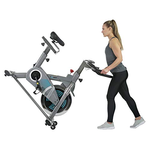 EFITMENT Indoor Cycling Bike, Magnetic Resistance Belt Drive Exercise Stationary Cycle w/ Digital Monitor, Pulse Grips, Ipad/Tablet Holder, Chromed Flywheel