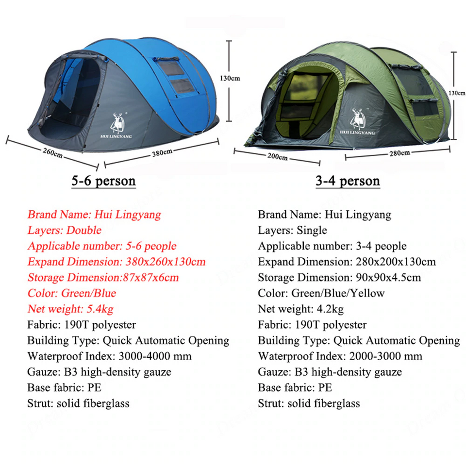 Outdoor Automatic Tents Throwing Pop Up Waterproof Camping