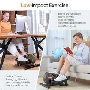 Niceday 2-in-1 Under Desk Elliptical, Ellipse Leg Exerciser with Seated/Stand Use, Manual, Quiet, Adjustable Resistance, Foot Pedal Exerciser, Ideal for Seniors.