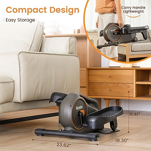 Niceday 2-in-1 Under Desk Elliptical, Ellipse Leg Exerciser with Seated/Stand Use, Manual, Quiet, Adjustable Resistance, Foot Pedal Exerciser, Ideal for Seniors.