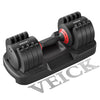 VEICK Adjustable Dumbbell Set, 5 in 1 Free Dumbbell for Men and Women, Black Dumbbell for Home Gym, Full Body Workout Fitness, Fast Adjust by Turning Handle (25/55 LB)