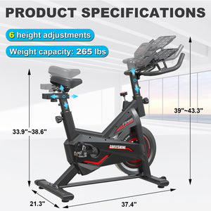 GOFLYSHINE Exercise Bikes Stationary,Exercise Bike for Home Indoor Cycling Bike for Home Cardio Gym,Workout Bike with Ipad Mount & LCD Monitor,Silent Belt Drive