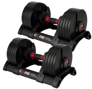 Core Fitness® Adjustable Dumbbell Weight Set by Affordable Dumbbells - Space Saver - Dumbbells for Your Home