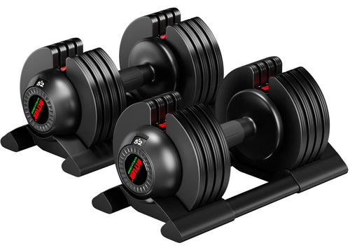 ALTLER 52LB pair Dumbbell Set with Tray for Workout Strength Training Fitness, Adjustable Weight Dial Dumbbell with Anti-Slip Handle and Weight Plate for Home Exercise