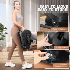 FUNMILY Under Desk Elliptical, 2 in 1 Leg Exerciser While Sitting for Seniors Adults, Ellipse Leg Exerciser with Display Monitor & Remote Control for Home Office Use