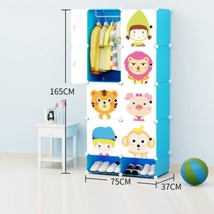 Cartoon Plastic Assembly Simple Wardrobe Lockers - KickersPlanet