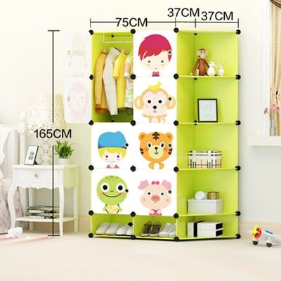 Cartoon Plastic Assembly Simple Wardrobe Lockers - KickersPlanet