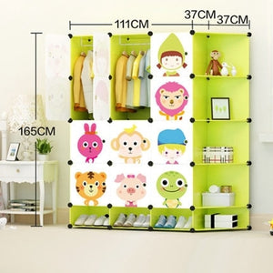 Cartoon Plastic Assembly Simple Wardrobe Lockers - KickersPlanet