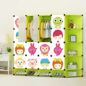 Cartoon Plastic Assembly Simple Wardrobe Lockers - KickersPlanet