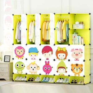 Cartoon Plastic Assembly Simple Wardrobe Lockers - KickersPlanet