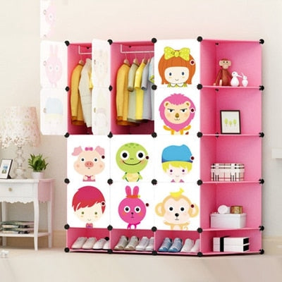 Cartoon Plastic Assembly Simple Wardrobe Lockers - KickersPlanet