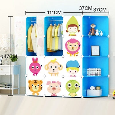 Cartoon Plastic Assembly Simple Wardrobe Lockers - KickersPlanet