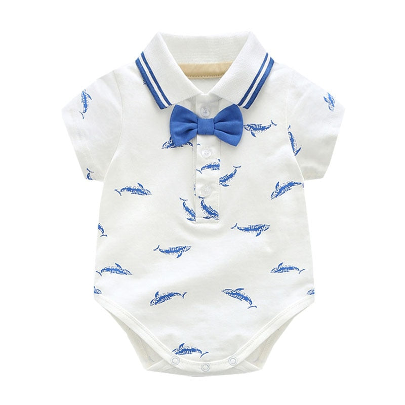 Summer Newborn Baby Boy Girl Clothes set Little Shark T-shirt - KickersPlanet