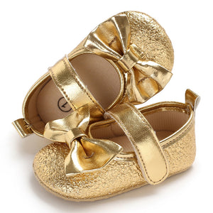 Newborn Baby Girls PU Leather MAGIC TAPE Soft Sole Shoes - KickersPlanet