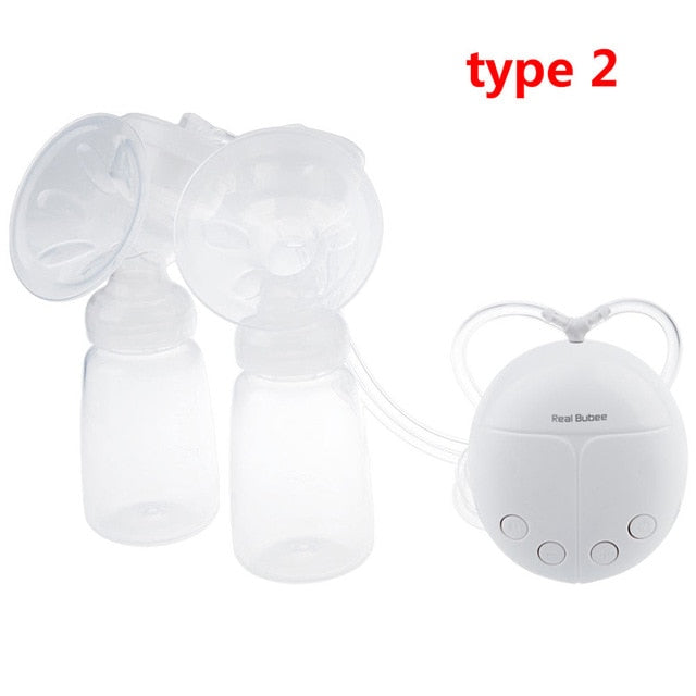 Real Bubee Single/Double Electric Breast Pump With Milk Bottle - KickersPlanet