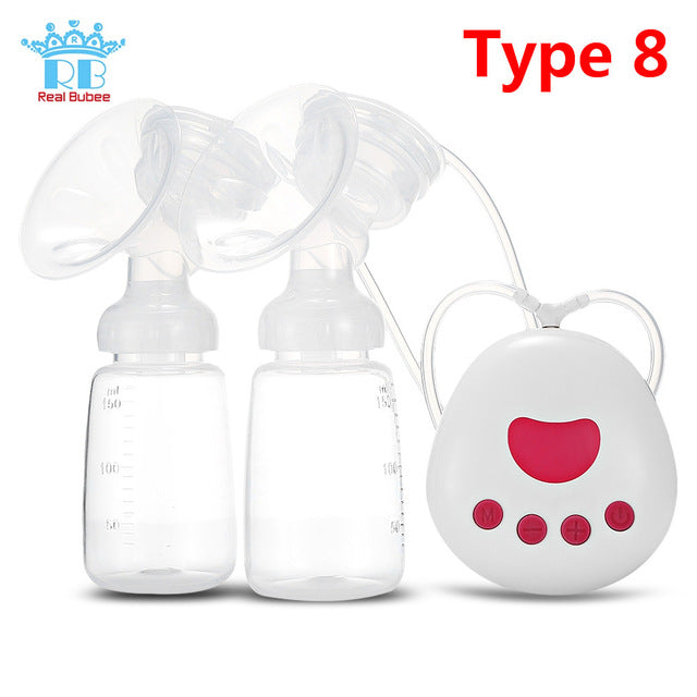 Real Bubee Single/Double Electric Breast Pump With Milk Bottle - KickersPlanet