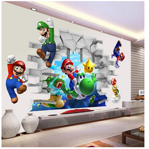 Super Mario Wall Stickers For Kids Room Decoration Cartoon Game - KickersPlanet