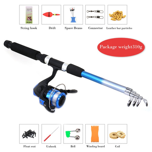 Telescopic Fishing Rods Carbon Spinning Rod Suit 12 in One Freshwater - KickersPlanet